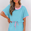 Turquoise Large Araceli Drop Shoulder Dress Set