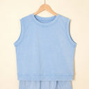 Myosotis Large Aria 2 Pieces Mineral Wash Cotton Tank Top Lined Split Skirt Set
