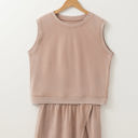 Smoke Gray Small Aria 2 Pieces Mineral Wash Cotton Tank Top Lined Split Skirt Set
