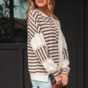  Ariana Stripe Stitched Oversized Sweatshirt
