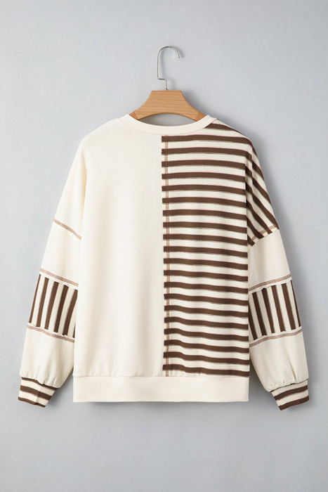 Ariana Stripe Stitched Oversized Sweatshirt