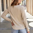  Ariana Texture Drop Shoulder Long Sleeve Top