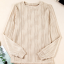  Ariana Texture Drop Shoulder Long Sleeve Top