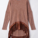 Coffee Small Ariella High Low Loose Top