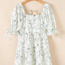  Ariya Floral Shirred Back Puff Sleeve Dress