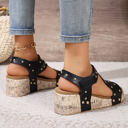  Arleth Out Leather Wedge Sandals