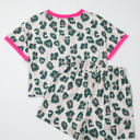  Arleth Print Contrast Trim Top