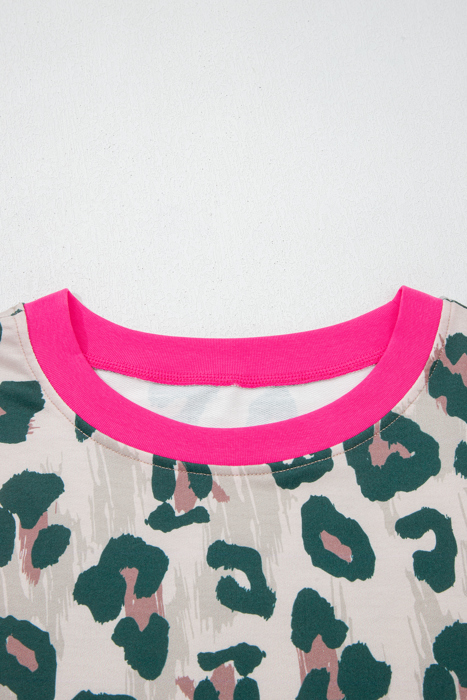 Arleth Print Contrast Trim Top