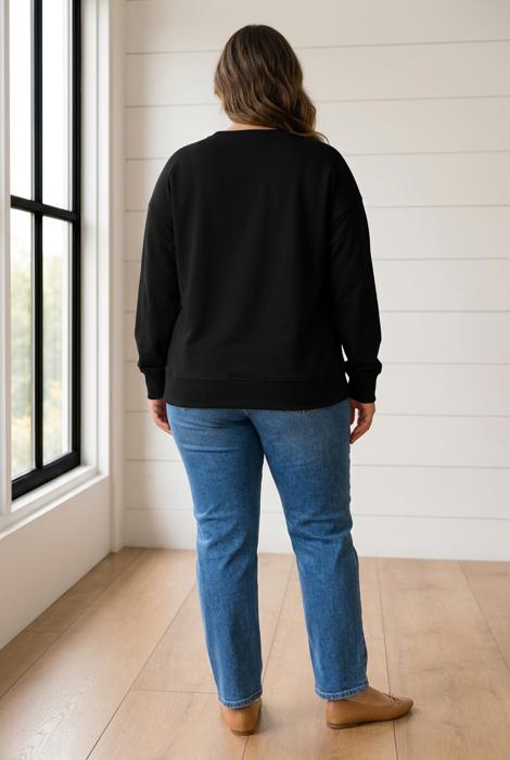 Ashlei Solid Placket PLUS Sweatshirt