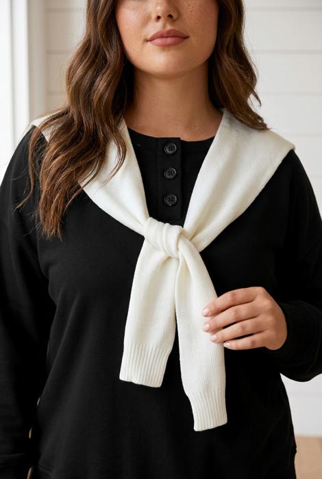 Ashlei Solid Placket PLUS Sweatshirt