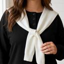  Ashlei Solid Placket PLUS Sweatshirt