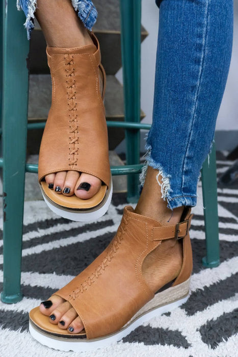 Ashley Buckle Strap Platform Sandals