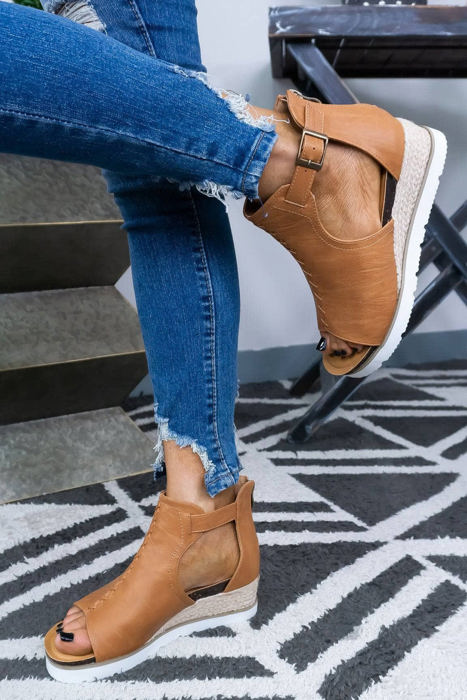 Ashley Buckle Strap Platform Sandals