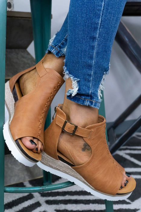 Ashley Buckle Strap Platform Sandals