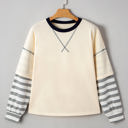  Ashley Striped Long Sleeve Two-in-one Top