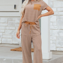 Khaki Stripe Large Aspyn Stripe Tee