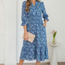 Sky Blue Small Athena Bracelet Sleeve Long Dress