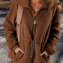 Brown Large Audrey Half Zip Fleece Pullover