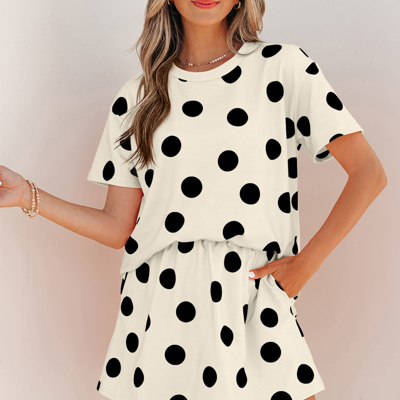 Aurelia Dot Short Sleeve Top Set