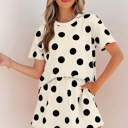  Aurelia Dot Short Sleeve Top Set