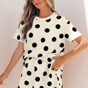  Aurelia Dot Short Sleeve Top Set