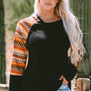  Aurora Raglan Patchwork Long Sleeve Top