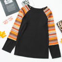  Aurora Raglan Patchwork Long Sleeve Top