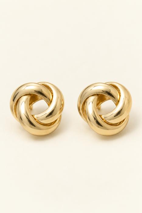 Ava Interlocking Metal Knot Stud Earrings