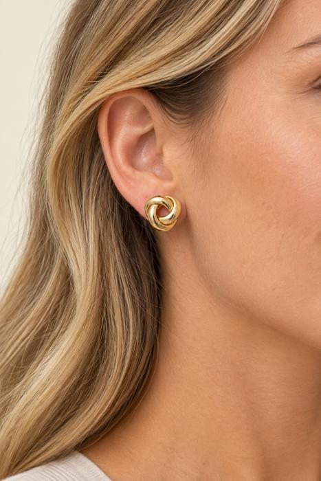 Ava Interlocking Metal Knot Stud Earrings