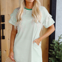 Green Stripe Small Avery Short Sleeve T Shirt