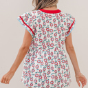  Avery Trim Flutter Sleeve Blouse