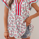  Avery Trim Flutter Sleeve Blouse