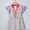  Avery Trim Flutter Sleeve Blouse