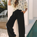  Aviana Bow Print Puff Short Sleeve Top