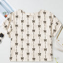  Aviana Bow Print Puff Short Sleeve Top