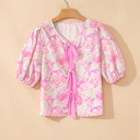  Ayla Short Puff Sleeve Blouse