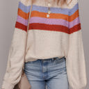 Jet Stream XL Ayla Striped Color Block Loose Sleeve Chic Sweater