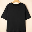  Ayra Loose Half Sleeve Hi Low Hem Top