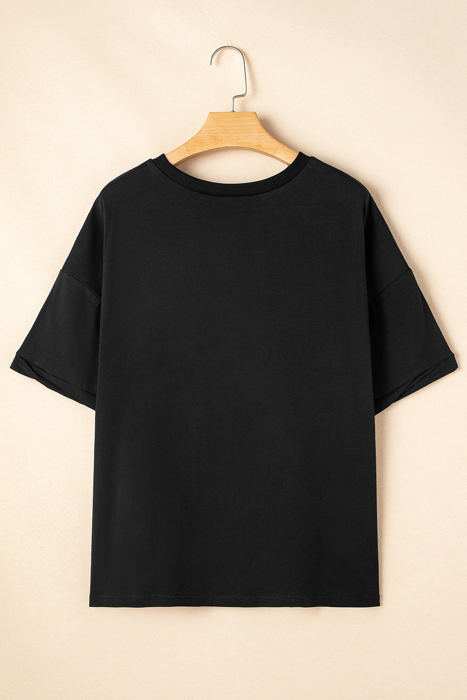Ayra Loose Half Sleeve Hi Low Hem Top