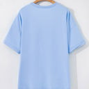  Ayra Loose Half Sleeve Hi Low Hem Top
