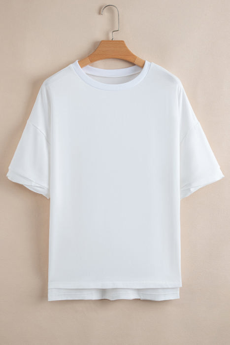 Ayra Loose Half Sleeve Hi Low Hem Top