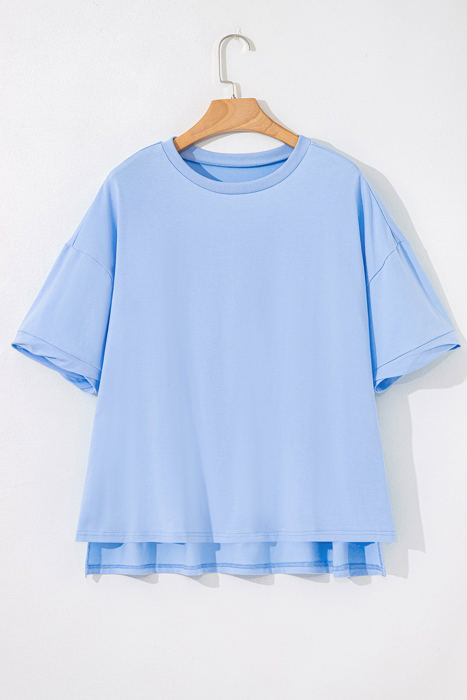Ayra Loose Half Sleeve Hi Low Hem Top