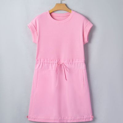 Ayra Patchwork Drawstring Mini Dress