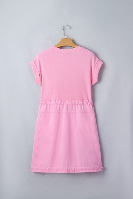 Ayra Patchwork Drawstring Mini Dress