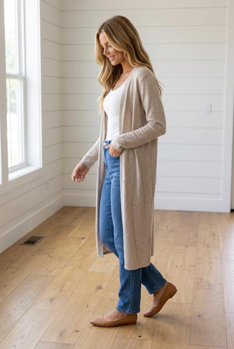Azalea Casual Tunic Shift Cardigan
