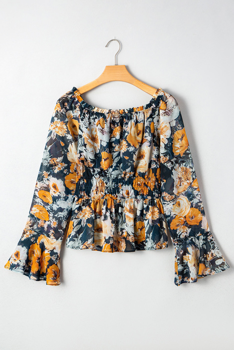 Azalea Sleeve Smocked Peplum Top