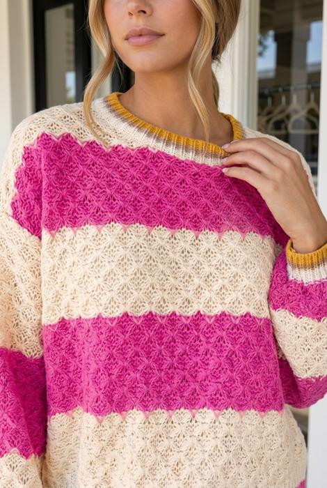 Azalea Texture Drop Shoulder Sweater
