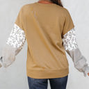  Beazita Patchwork Ruffled Sleeve Sweatshirt