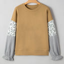  Beazita Patchwork Ruffled Sleeve Sweatshirt