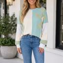  Belinda Light Plaid Patchwork Long Sleeve Top